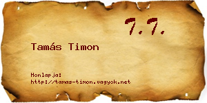 Tamás Timon névjegykártya